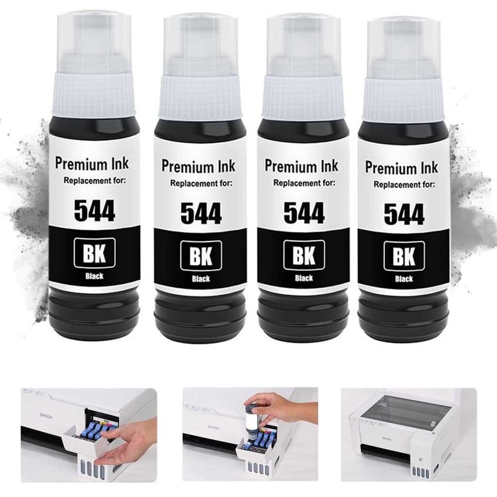 Kit 4 Tintas Compatível Para Epson 544 L3110 L3150 L3210 L3250 L3251 L3260 L5190 L5290 L1210