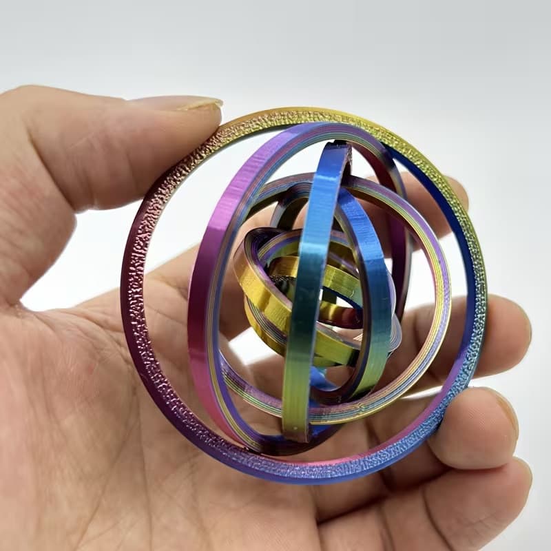 Venda Quente 3D Impresso Dedo Ponta Giroscópio Fidget Ring Toy Para Adultos Brinquedo De Descompressão De Anel Giratório