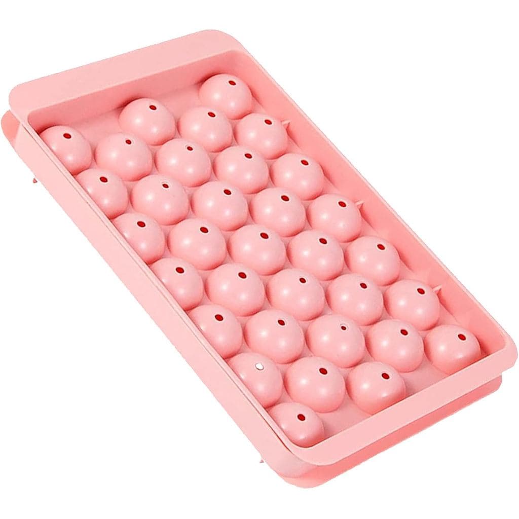 Forma de Gelo com Tampa, Molde para 33 Esferas de Gelo para Freezer, Formas de Gelo Redondas Empilháveis para Coquetéis,