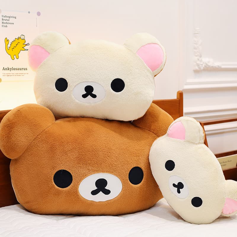 [Estoque pronto] Bonito Bonito Bonito Rilakkuma Almofada de Cabeça Grande Travesseiro Grande Brinquedo de Pelúcia Ragdol
