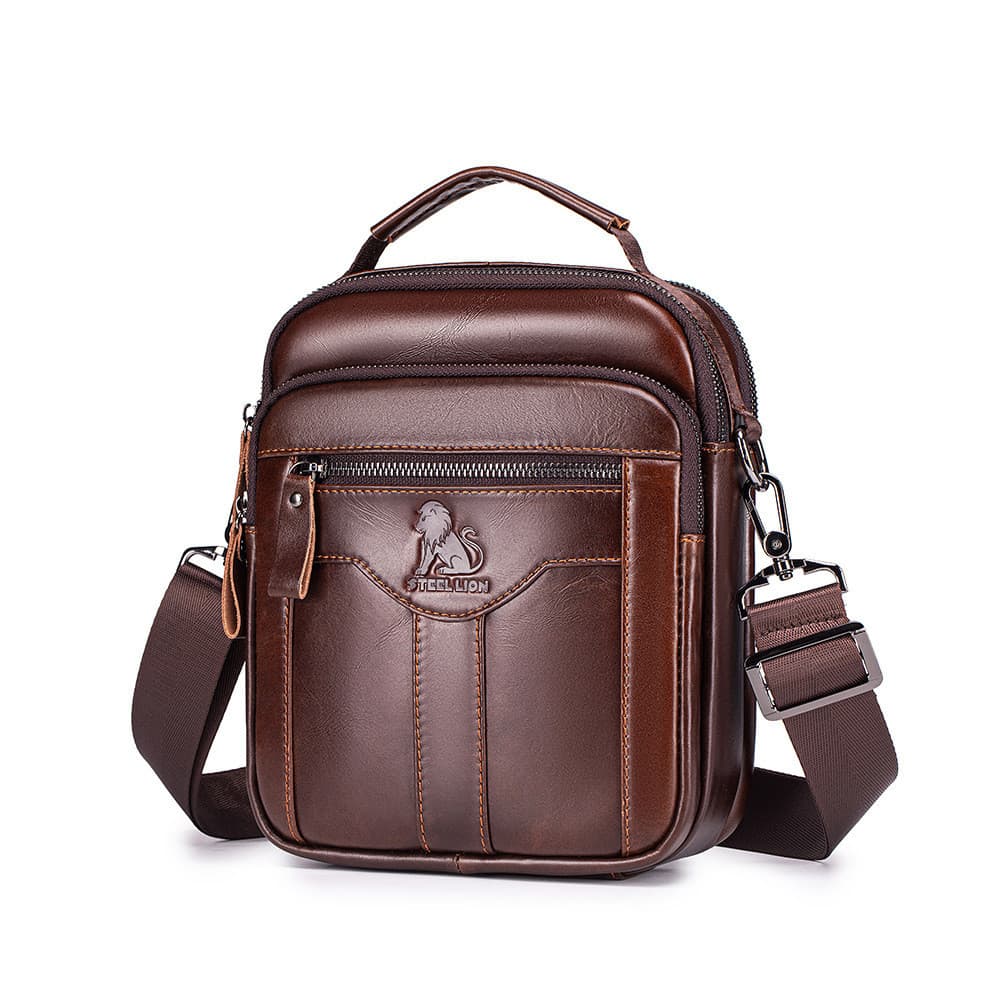 Bolsa Crossbody Masculina ASFLY , De Couro Elegante Ombro De Camada Superior Retrô Moderna
