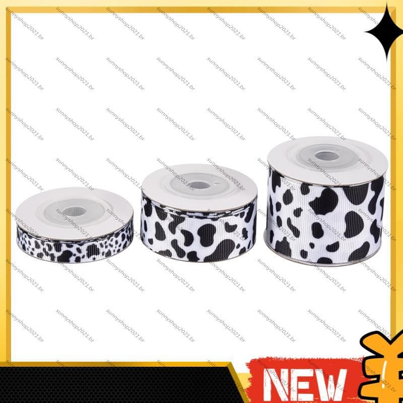 [Best S] 3 Peças Fita Branca Preta Com Estampa De Vaca Fio Fitas Artesanais De Embrulho De Presente Impressão Animal Par
