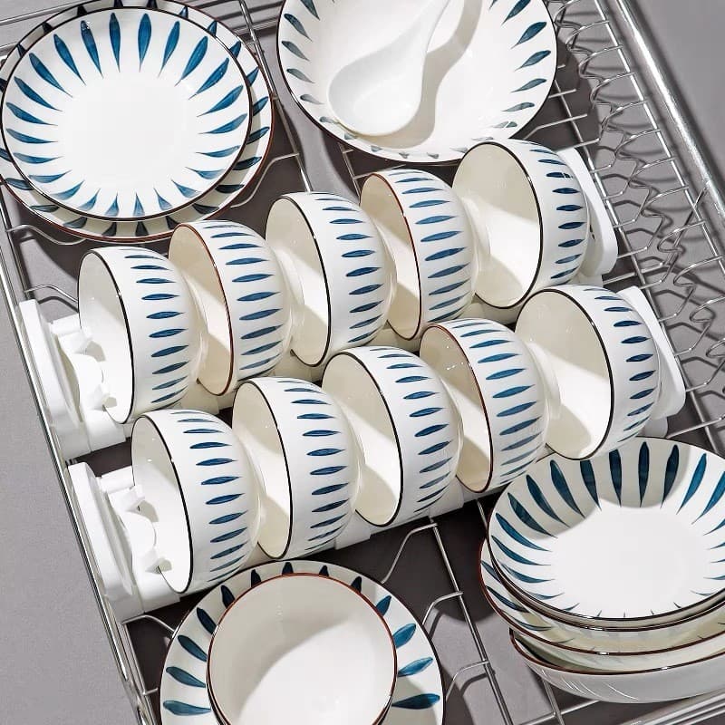 Tigelas e pratos de cerâmica de Jingdezhen, tigelas para sopa, tigelas para arroz, utensílios de mesa de cerâmica para p