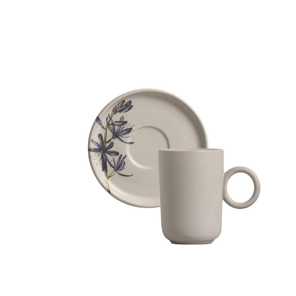 Conjunto c/ 12 Xícaras de Café c/ Pires Basic Relax 90ml - PORTO BRASIL