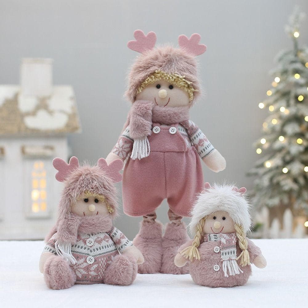 QENVXDAN Boneca De Natal Elfo , Festival Rosa Decoração De Feliz , Bonito Desenho Animado Macio Suprimentos De Ano Novo