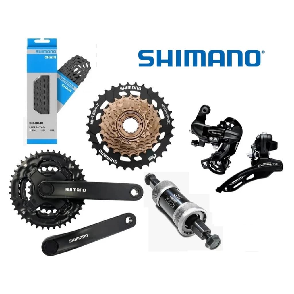 Kit Bike Aro 26 ou 29 - Relação Transmissão Completa Shimano Tourney Bicicleta 21 Marchas