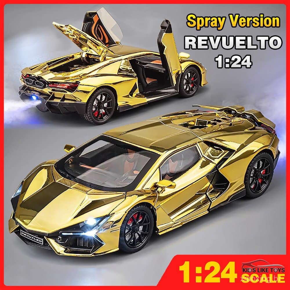 KLT 1:24 Lamborghini Revuelto, Modelo de Carro em Diecast, Coleção de Carros de Brinquedo em Liga Metálica, Presente par