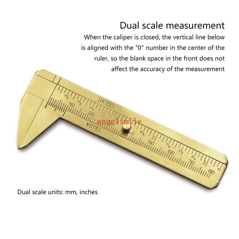 Vernier Caliper Liga Cobre Latão Deslizante Bolso Paquímetro Metal Escala Dupla