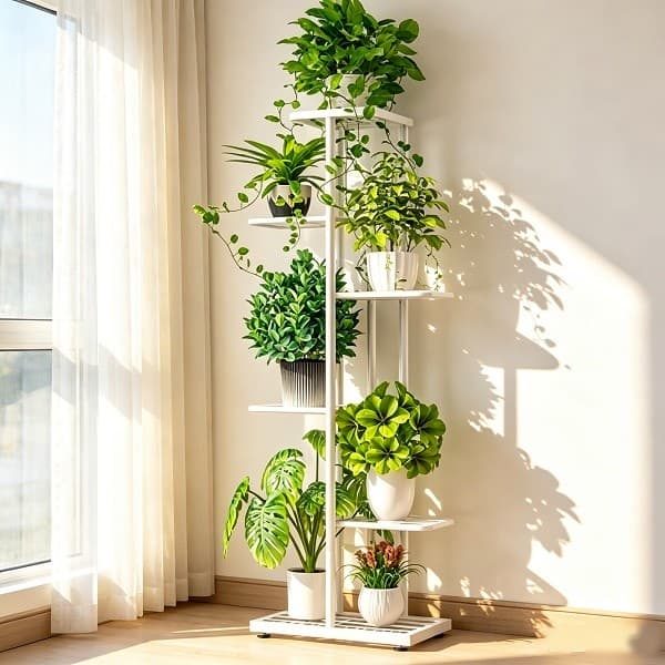 Suporte para Vasos de Flores Vários Andares Multifuncional para Plantas Sala Varanda Jardim Interno e Externo Decoração