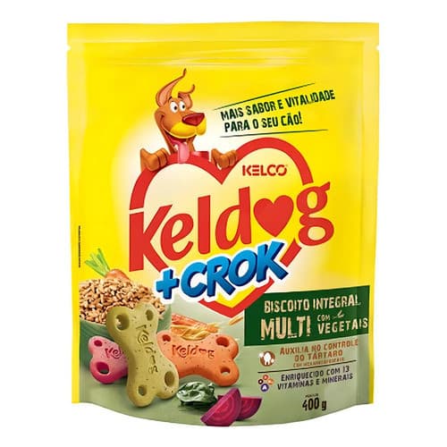 Biscoito Integral S. Premium Keldog Kelco Multi C/vegetais + Crok 400gr