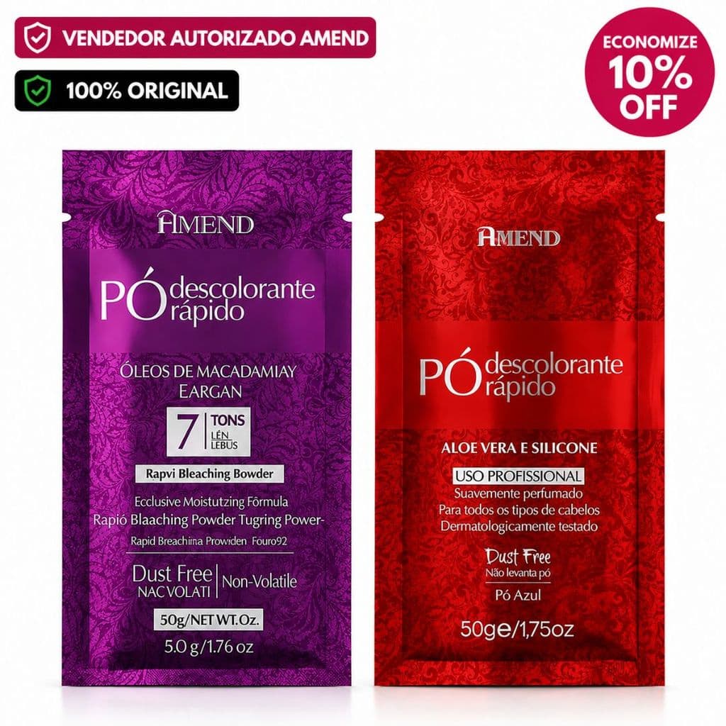 Pó Descolorante Amend 50g Ultra Rápido 💥 Macadâmia & Argan ou Aloe Vera + Silicone Profissional