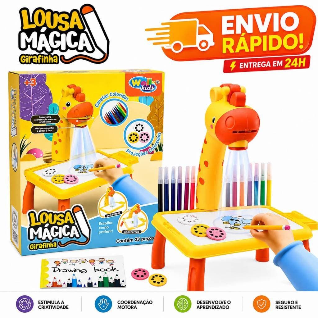 Brinquedo Mesa Infantil com Projetor de Desenho Lousa Mágica