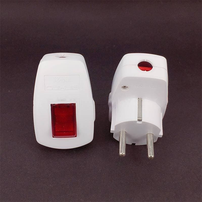 Extens Plugue De Alimentação Reutilizável Da Ue Com Conector De Receptáculo De Adaptador Padrão Liga-Desliga 250V 10A .