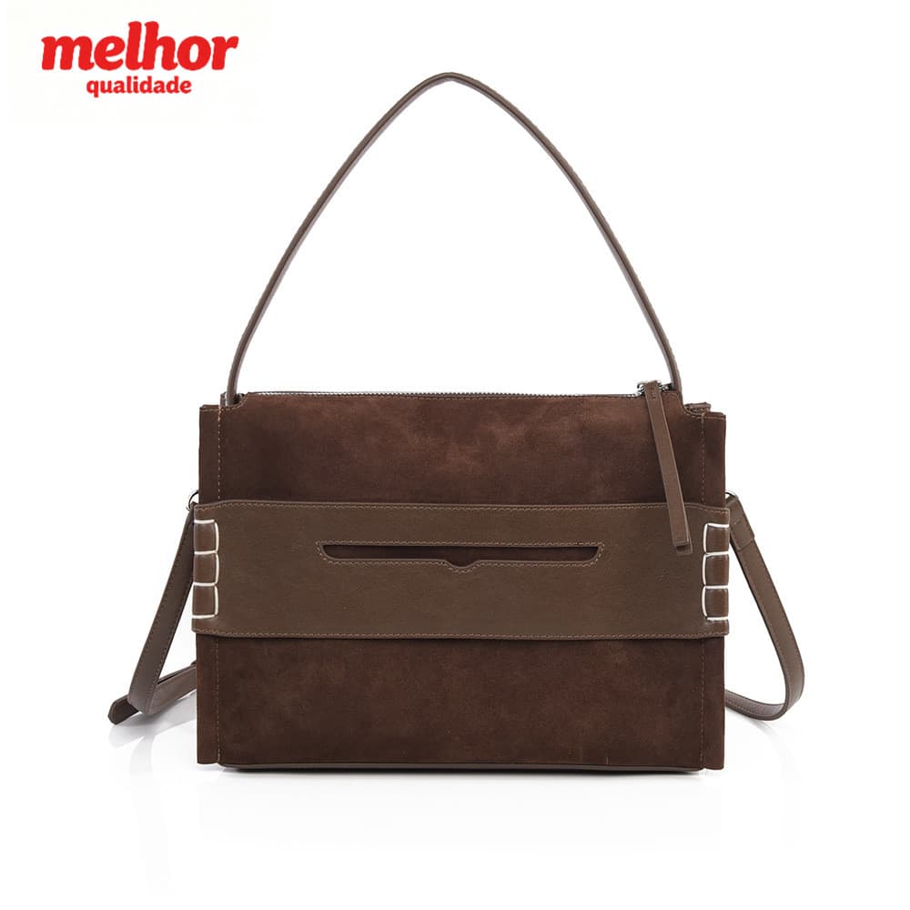 Retro camurça axilas maleta senhoras High-End sentir marrom fosco Commuter saco em forma de corpo cruz local de trabalho