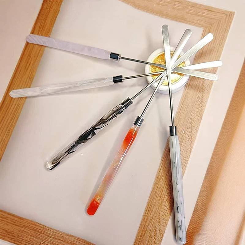 [Trêsgoodstonesgen] 1 Unidade De Cabo Acrílico Para Arte Em Unhas , Haste De Agitação , Espátula De Mistura , Base Líqui