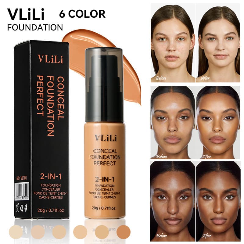 Base Líquida e Corretivo 2 em 1 VLiLi - Cobertura Média
