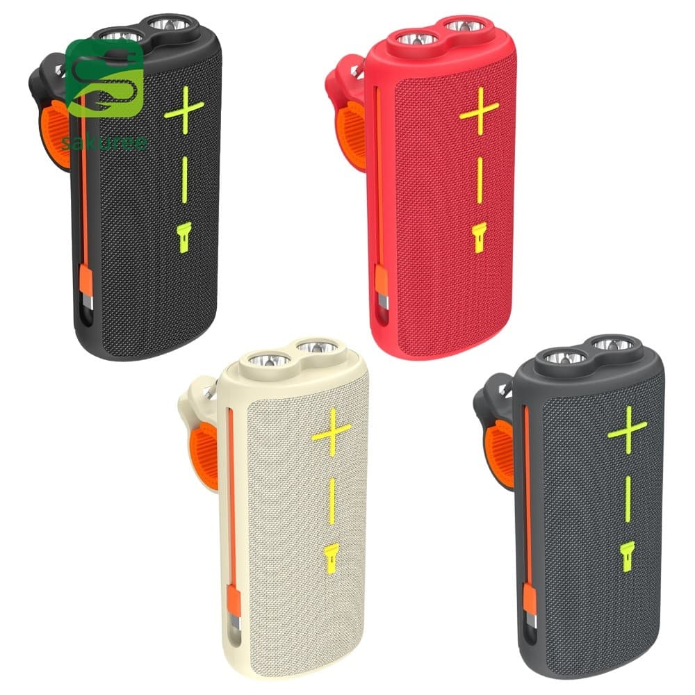 Caixa De Som Portátil BT 5.4 Com Lanterna LED E Suporte IPX6 À Prova D'água Para Ciclismo Em Viagens Ao Ar Livre