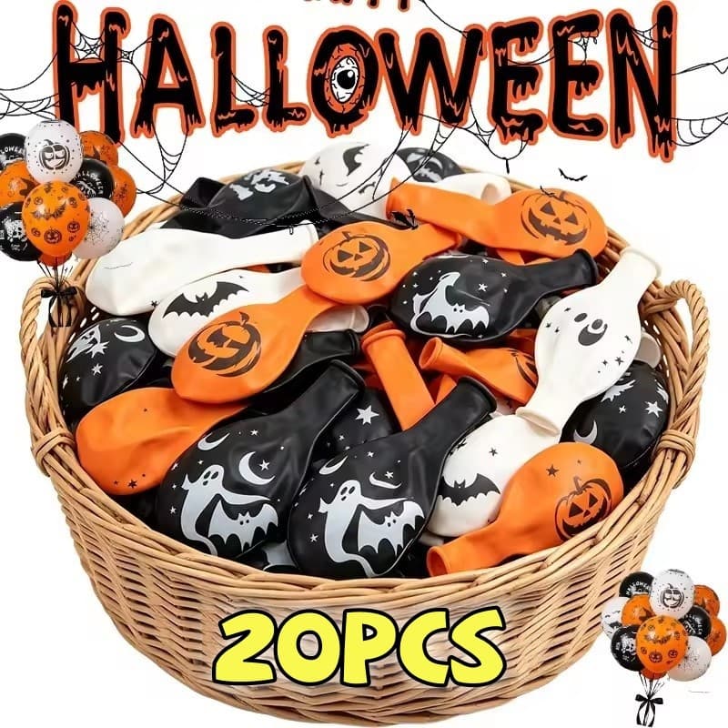 Clássico Abóbora Padrão Balões De Halloween Festa Vestir-Se Aterrorizante Morcego Imprime Decoração De Balão Inflável