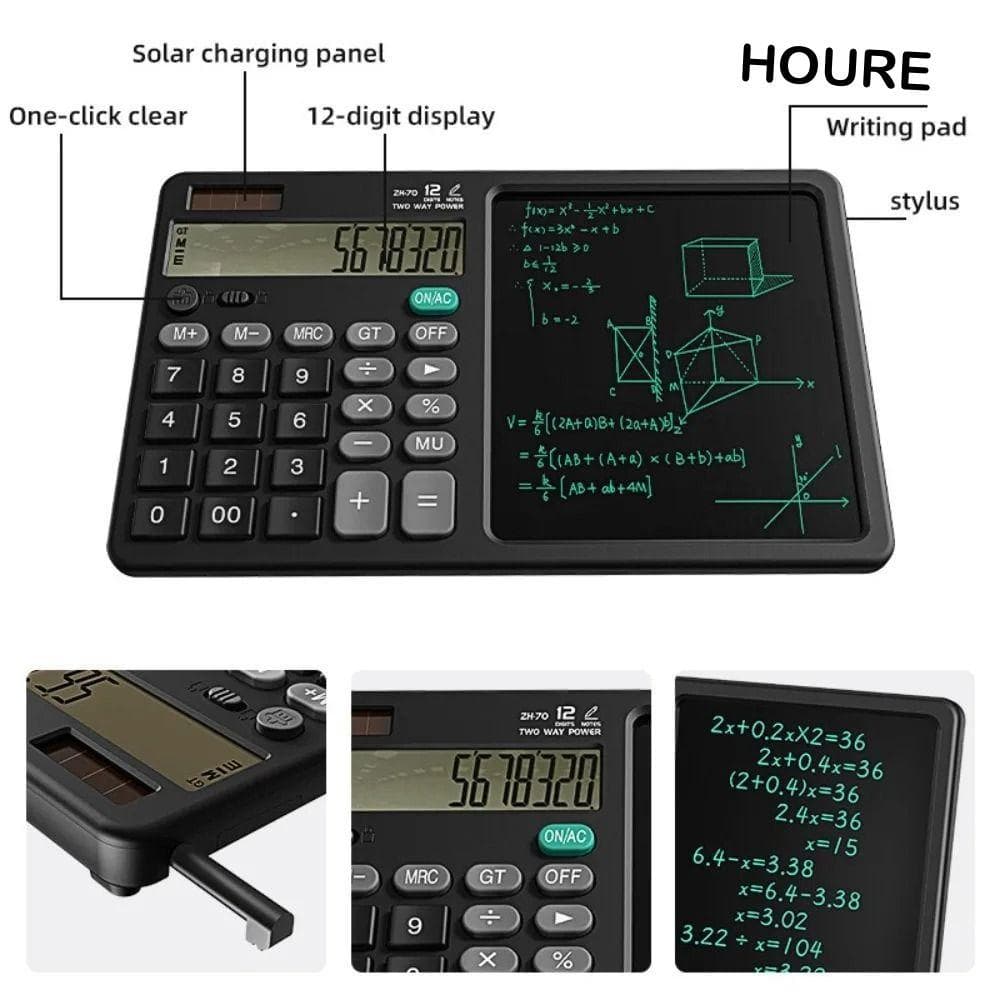 Calculadoras De Função HOURE Com Tablet , Calculadora Científica 2 Em 1 Apagável , Bloco De Desenho LCD Para Escritório