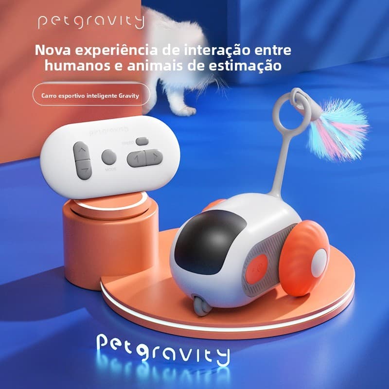 Brinquedo elétrico para gato carrinho 2.0 com controle remoto, rato simulado, varinha interativa alivia tédio para gatos