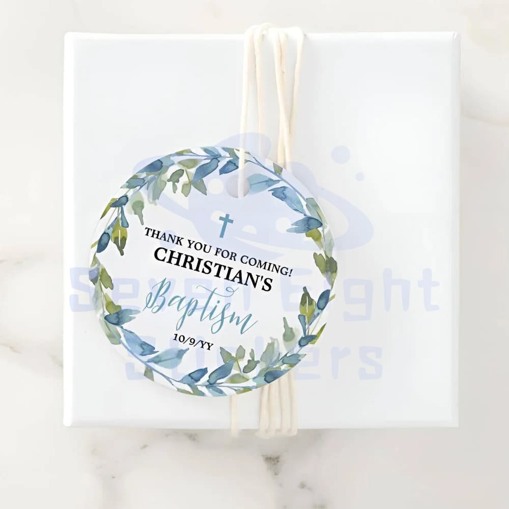 Etiquetas Personalizadas De Batismo | Para Embalagens De Presentes Personalizáveis Cartões Perfurados Com Furos