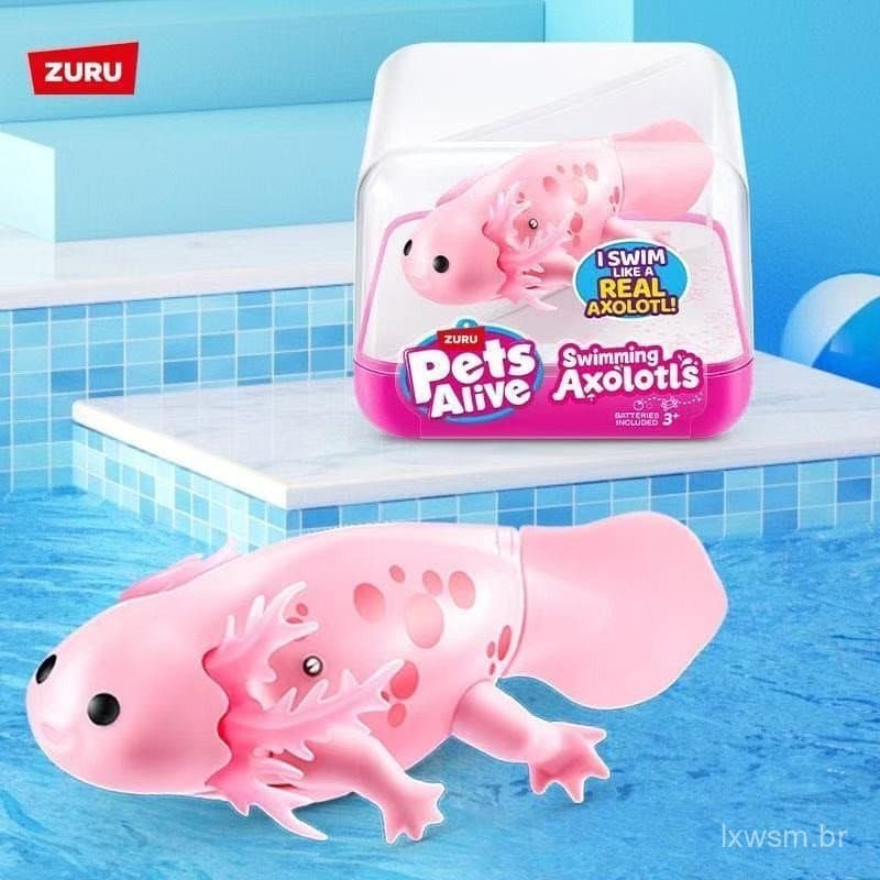 ZURU Pets Alive Boneco Surpresa Axolote Brinquedo Eletrônico de Banho para Crianças Simulação Realista