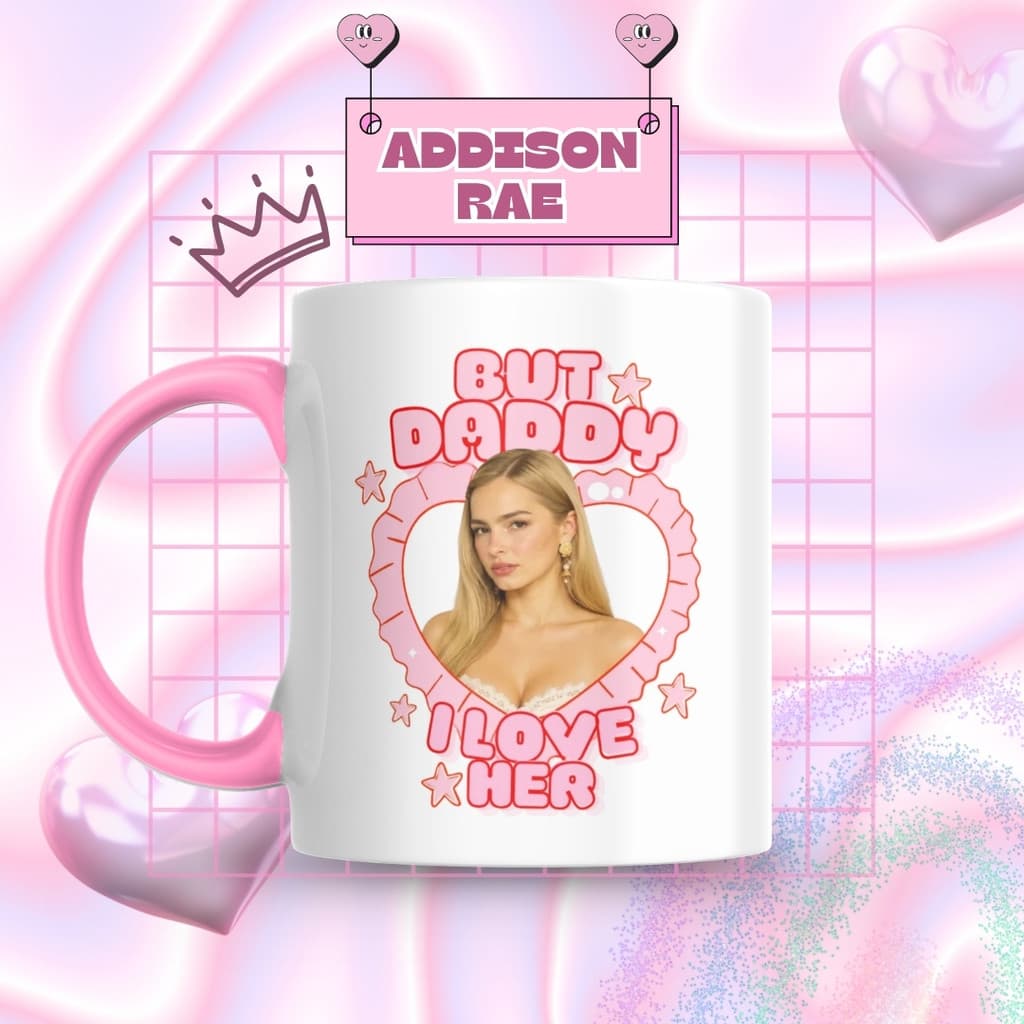 Caneca Xicara Porcelana 325ml Addison Rae Raecists Fã Personalizada Presente Decoração Casa