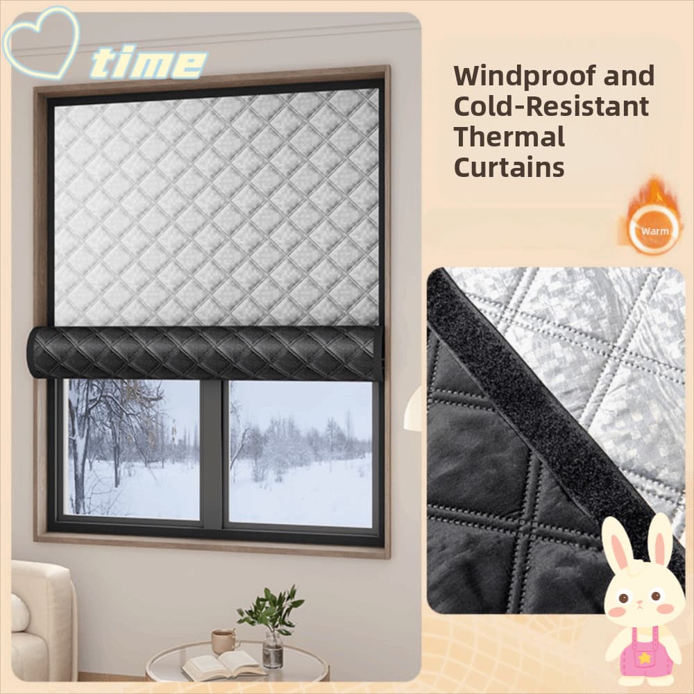 Cortinas Quentes De Inverno TIME , Telas Térmicas De Janela Espessadas Com Isolamento Frio E Térmico , Isoladas
