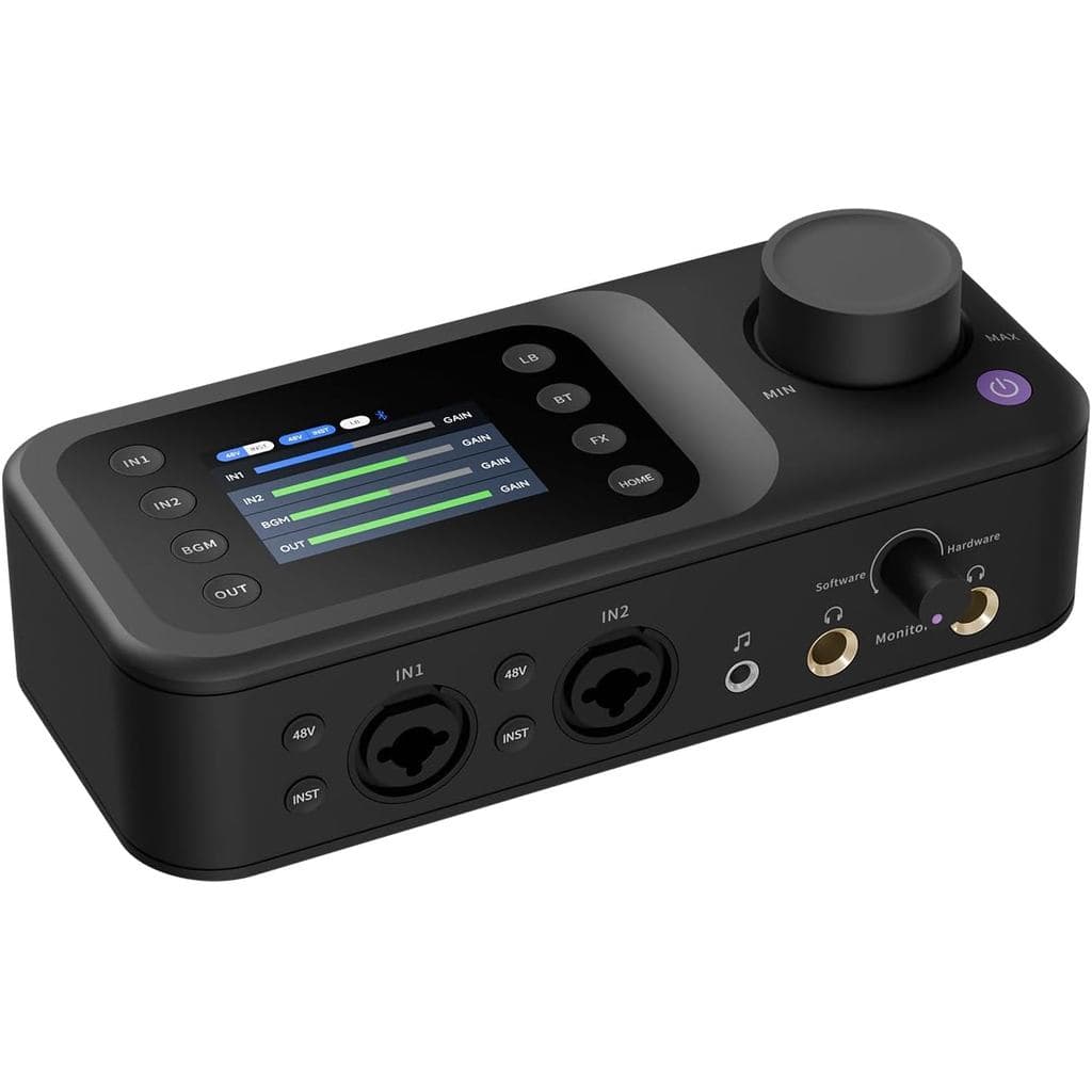 Interface de Áudio e Mixer NearStream AMIX40U para PC e Smartphone, 10 Canais, Entradas Duplas XLR/6.35mm, Alimentação P
