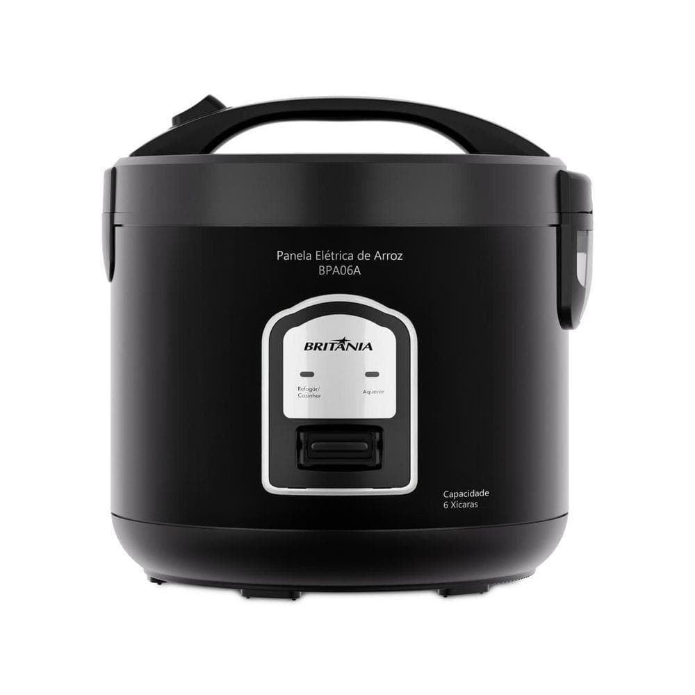 Panela de Arroz Elétrica Britânia BPA06A 2L 400W Revestimento Antiaderente Preto 220V