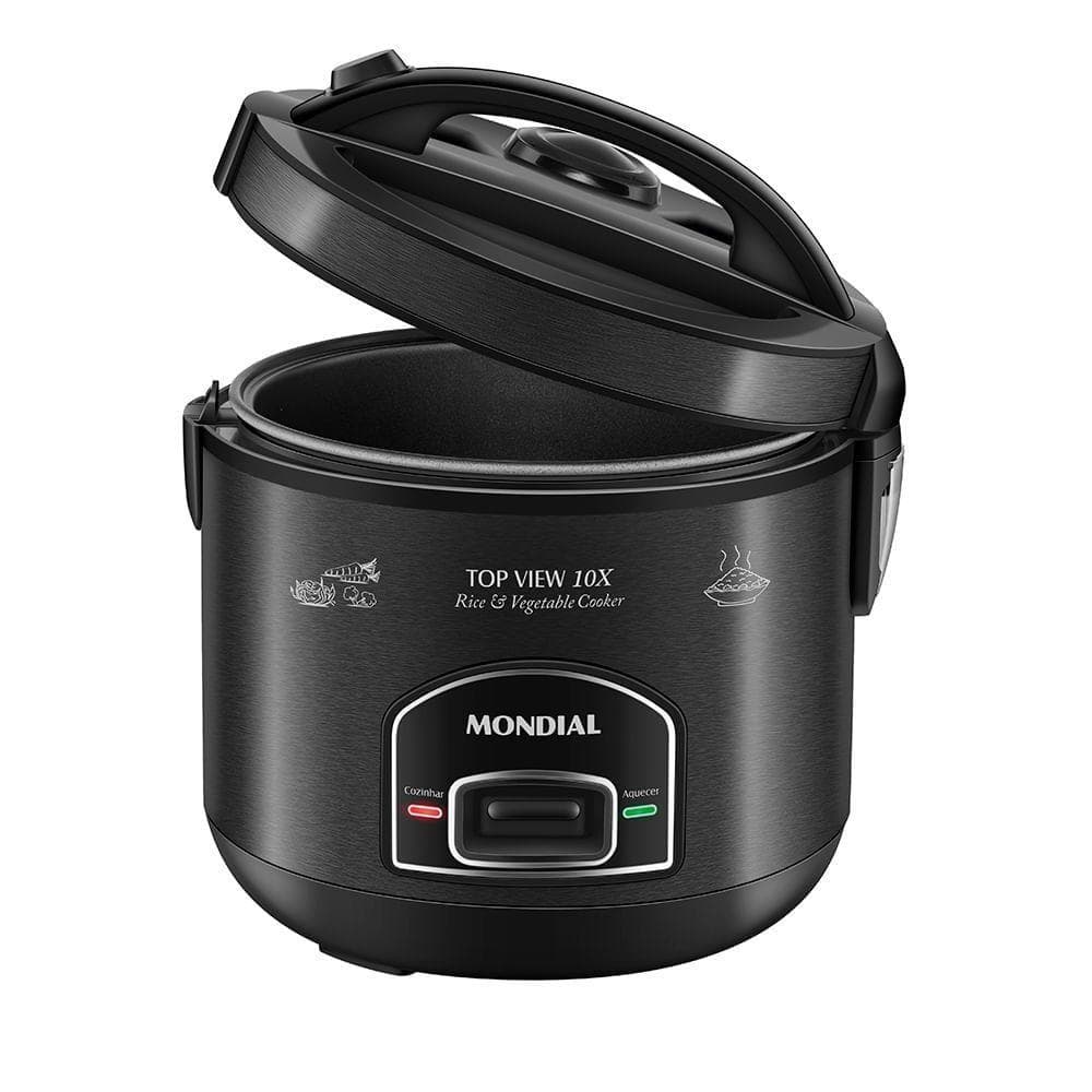 Panela Elétrica de Arroz Mondial PE-30-10X 10 Xícaras 700W Black Inox 110V