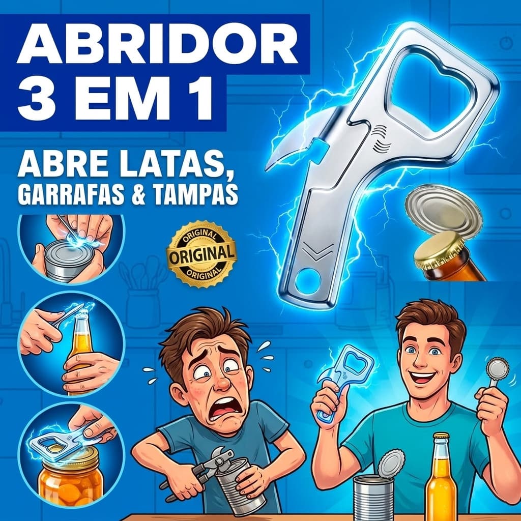 Abridor de Latas e Garrafas Cerveja Lata Sardinha Milho Cozinha Abridores Utensilio De Cozinha
