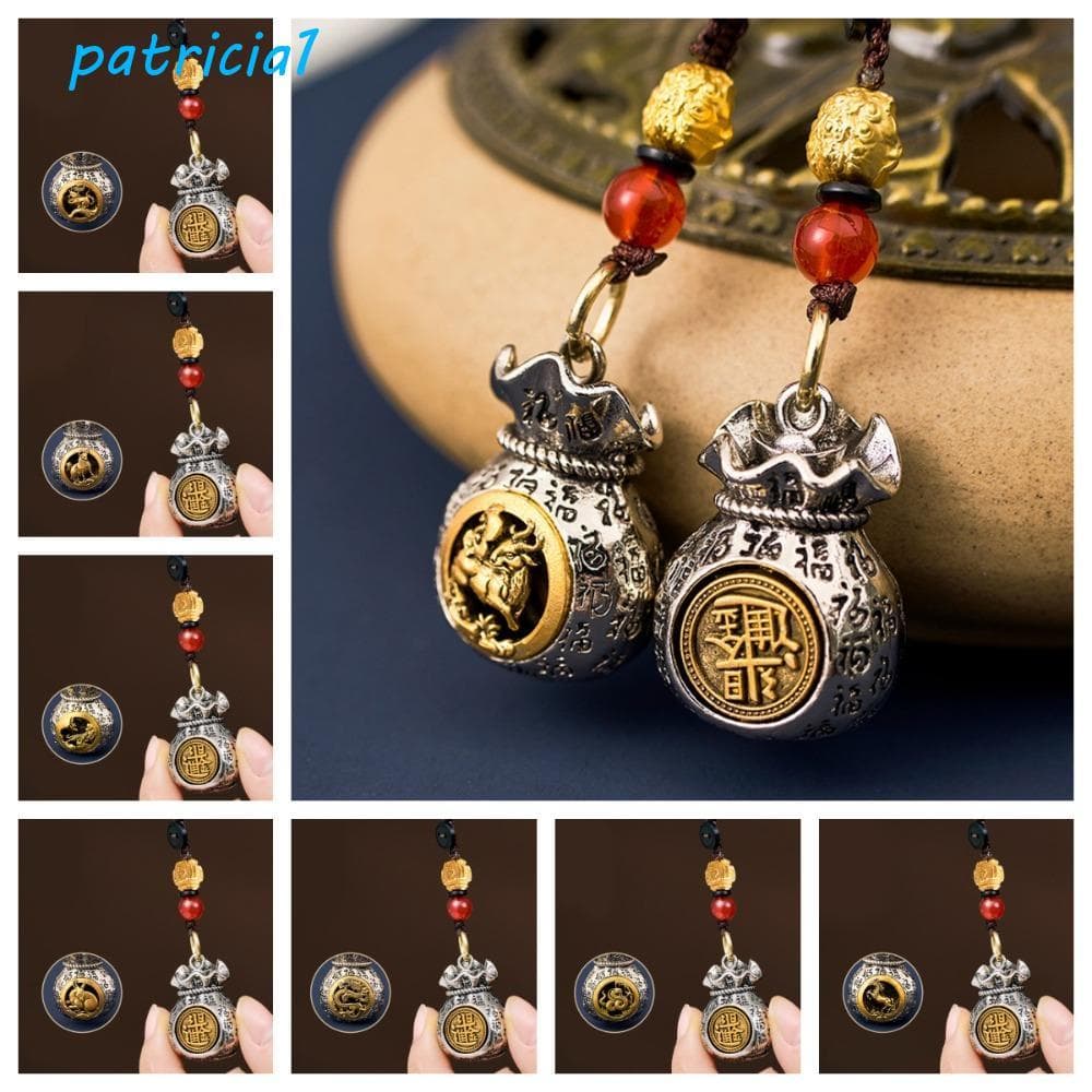 PATRICIA1 Pingente De Bolsa Da Sorte , Chaveiro Rato Estilo Chinês 12 Do Zodíaco , Boi | Decoração De Mochila Com Dragão