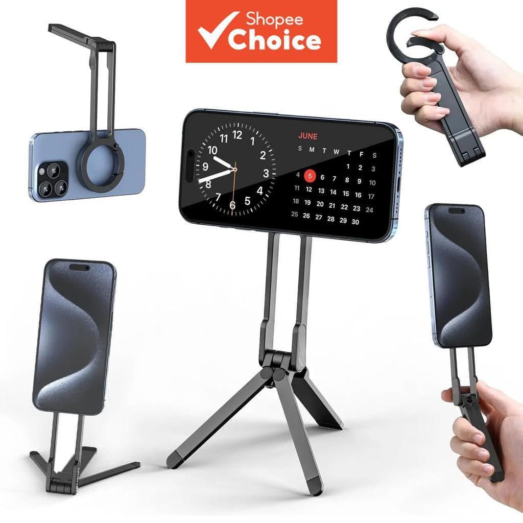 Suporte de Tripé Magnético para Celular Smartphone Mini Tripé Dobrável Suporte de Celular de Bolso Compatível com iPhone