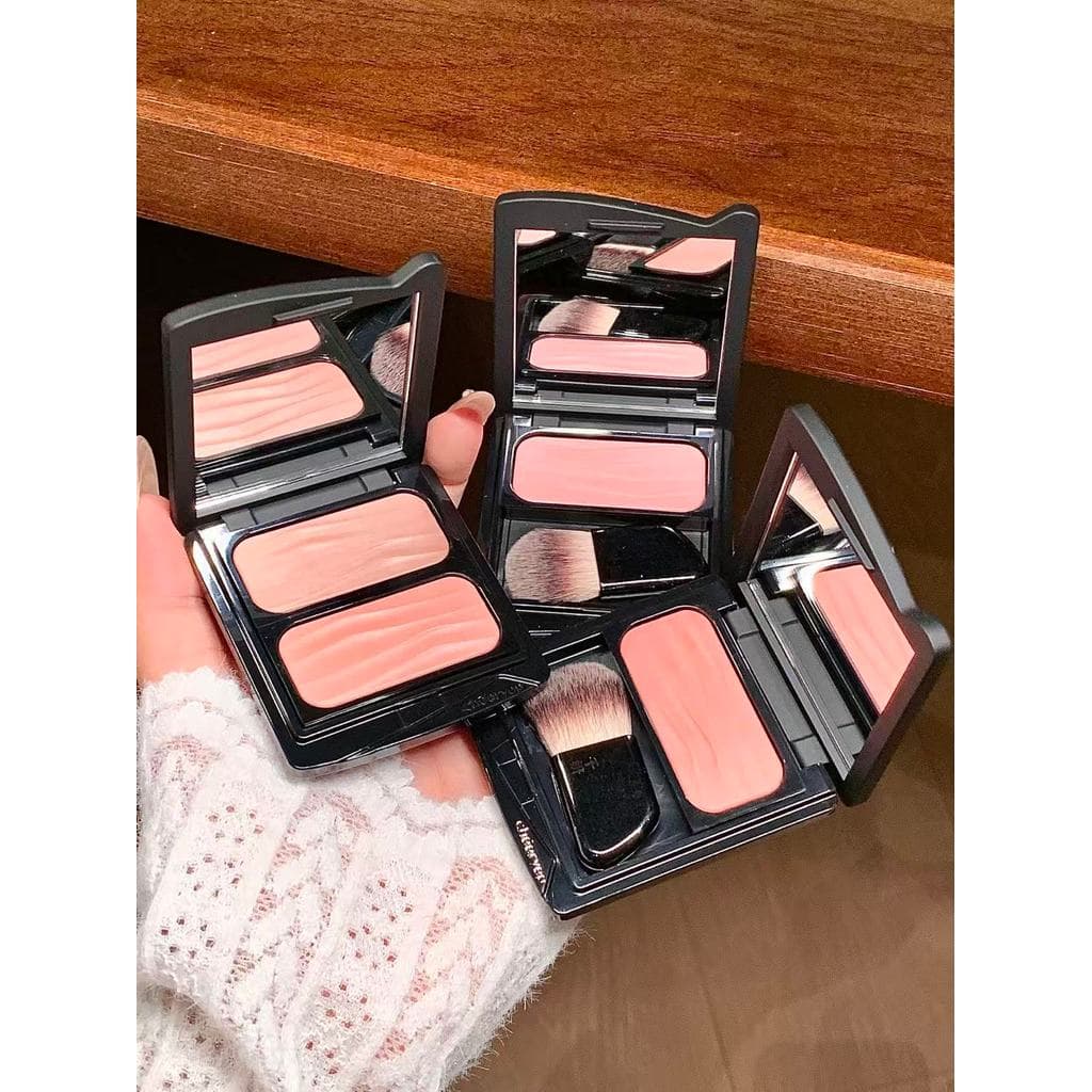 Qianyan Cold Brew Blush Baking Powder Brightening Expansion Color Shrink Color Paleta de blush macio de duas cores Blush