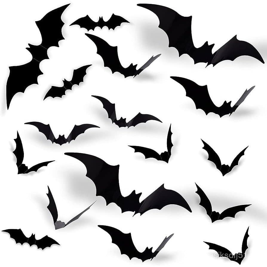 12 Morcego Aranha Halloween Adesivo Decoração  Terror Harry Potter Bruxa.