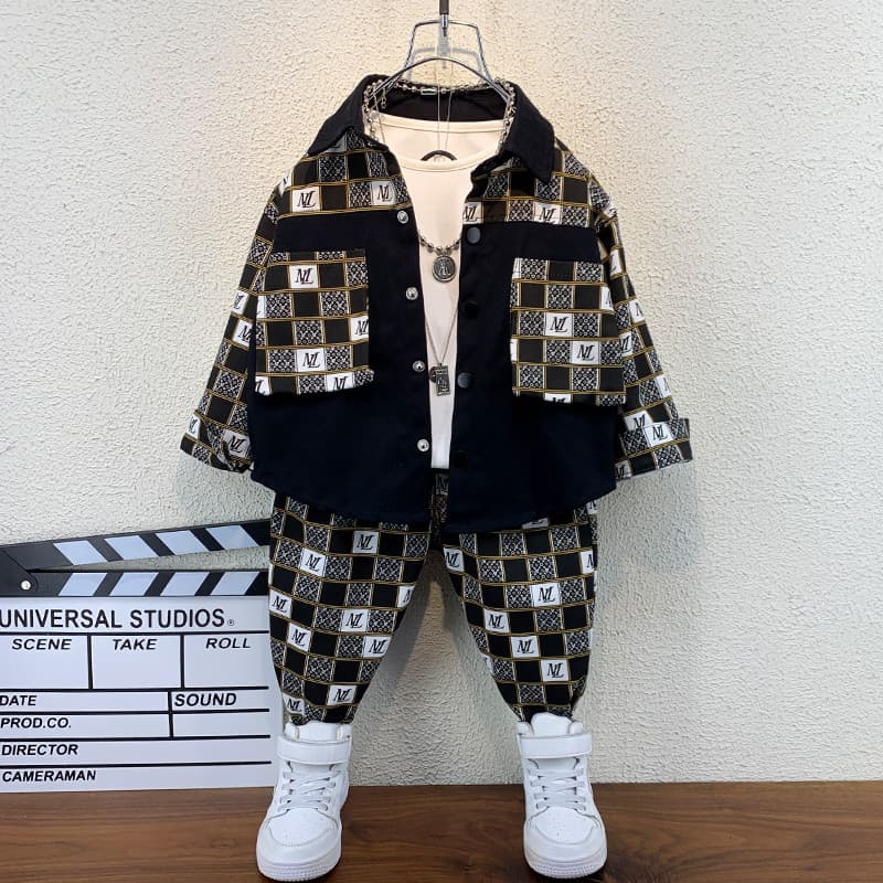 Meninos outono ternos camisas roupas infantis 2026 novo estilo bebê frito roupas de rua primavera outono crianças moda b