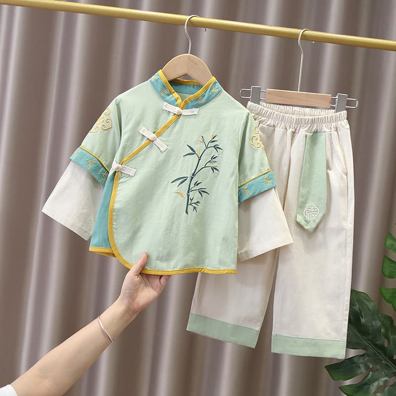Meninos Hanfu crianças Tang terno primavera outono Retro roupas crianças meninos melhorado traje antigo estilo chinês te