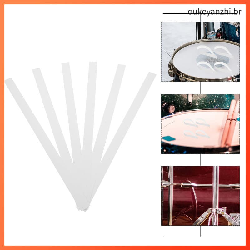 🎹 6Peças Correias Para Montagem De Tiras De Arame Pet Branco Para Tambor