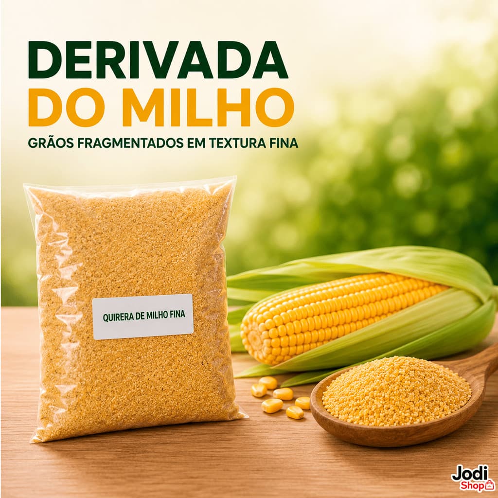 Quirera de Milho para Aves e Galinhas Granulometria Fina Pacote 1kg 3kg 5kg