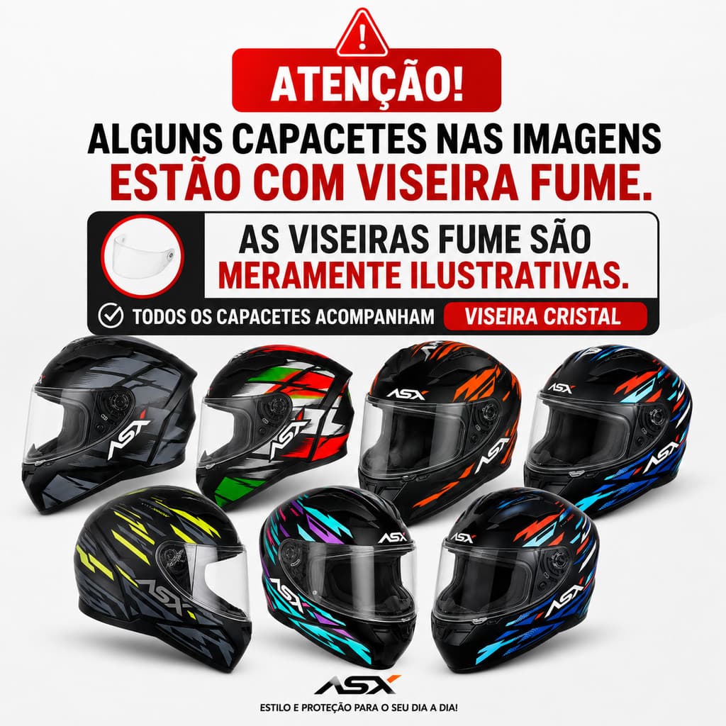 Capacete Para Moto Integral Asx City Arrow