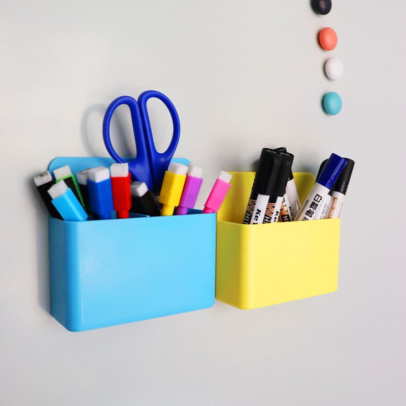Suporte magnético para caneta de quadro branco, caixa de armazenamento de giz para quadro negro, pode pendurar, sucção,