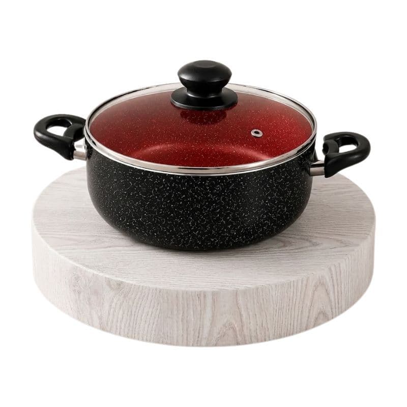Caçarola 20cm Antiaderente Cerâmica Panela c/ Tampa de Vidro