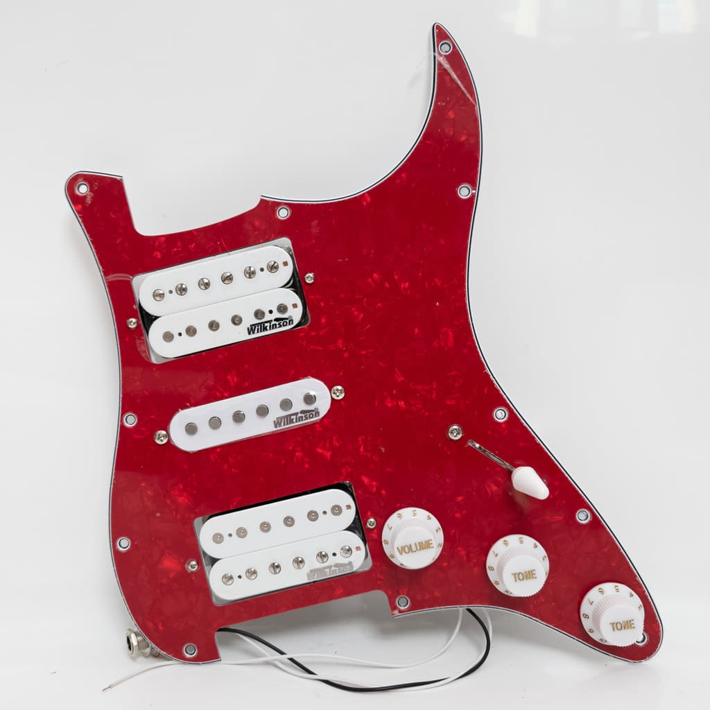 Pré-Carregado Guitarra Stratocaster Pickguard HSH Picareta Guarda Wilkinson Alnico 5 Captadores Para Fender ST Elétrica