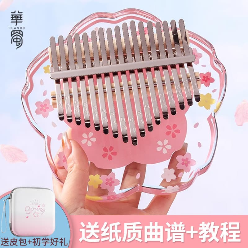 Piano de polegar de cristal genuíno Kalimba piano 17 tons 21 tons dedo piano instrumento Musical iniciante aparência inf