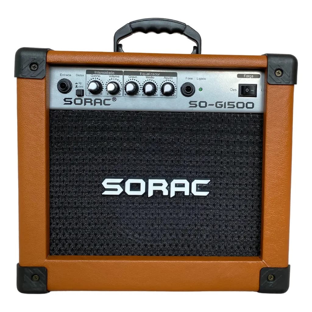 Amplificador Cubo Sorac Para Guitarra E Violão So-g1500 15w Marrom 127/220v