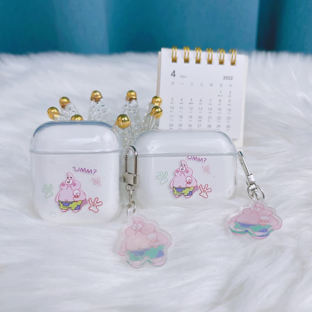 Transparent Patrick Star case suitable for Airpods 4, Airpods Pro 3 earphone case,  second generation Pro 2 Bluetooth ea