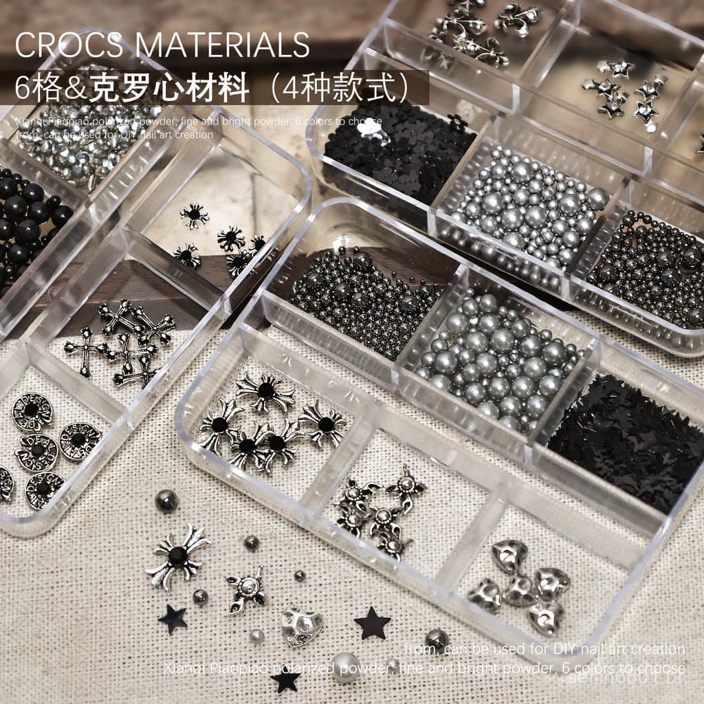 Acessórios para decoração de unhas, acessórios de metal com estética sombria, joias punk retrô, cruz de liga Luo Feng 2K
