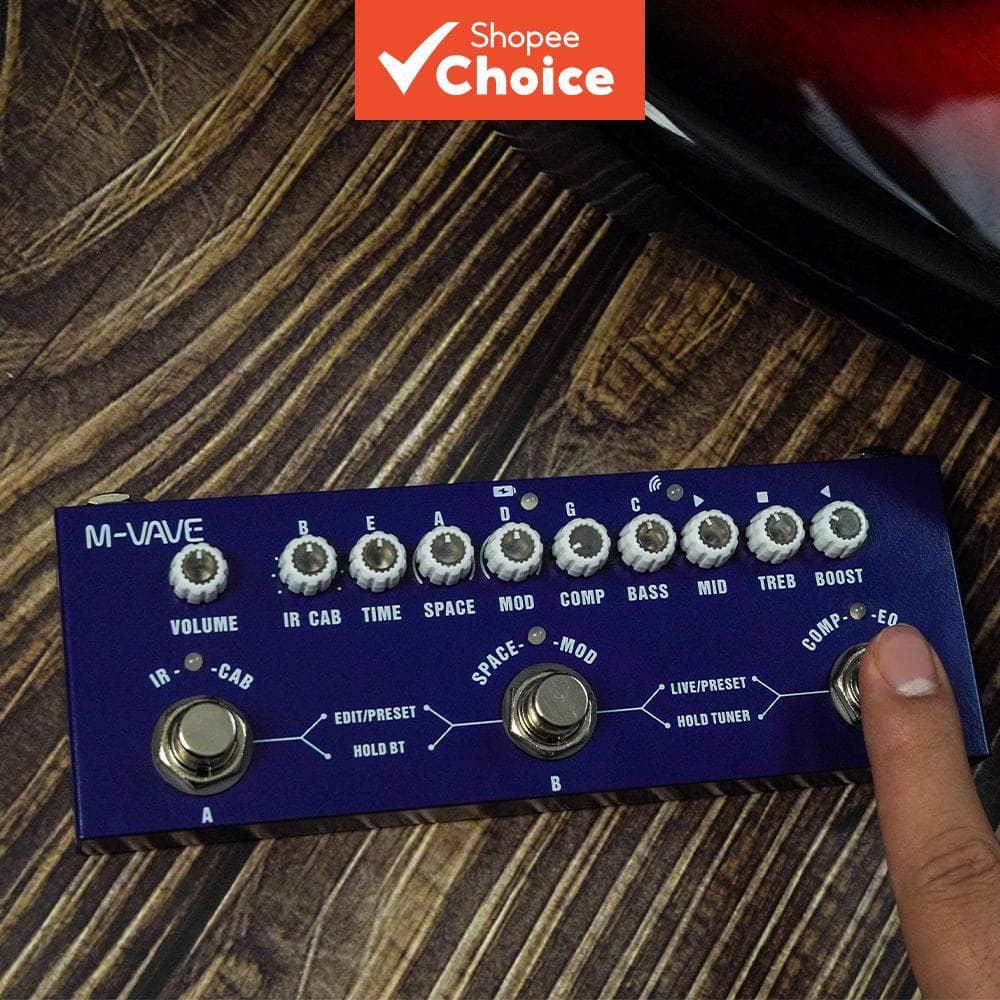 M-VAVE Cubo Bebê Baixo Multi Efeito Pedal 8 Slots IR Acompanhamento Bluetooth Gravação Móvel Stompbox Prática Ferramenta