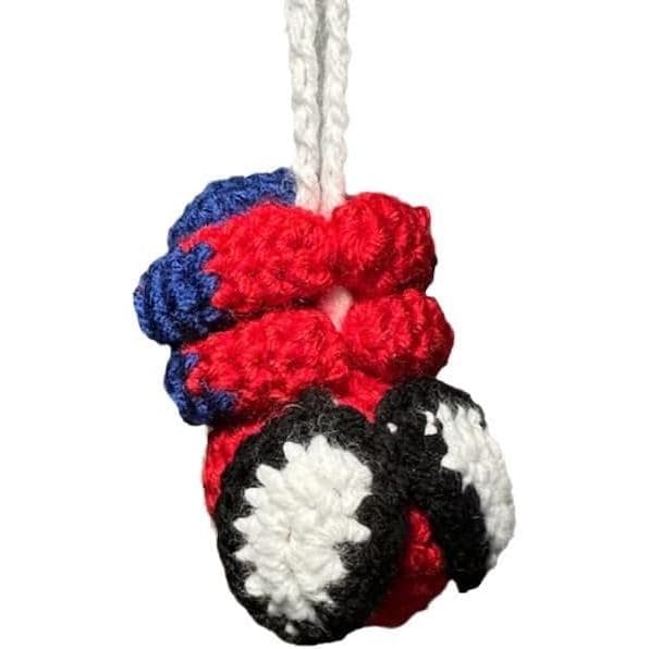 Pingente de Crochê em Forma de Aranha para Espelho de Carro, 100% Feito à Mão, Decoração Fofa para Pendurar no Retroviso